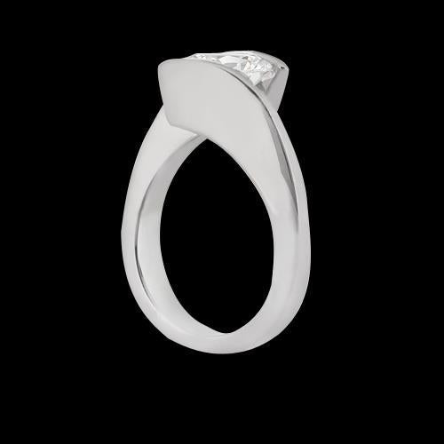 1.51 Carat Real Diamond Cathedral Setting Solitaire Ring White Gold 2