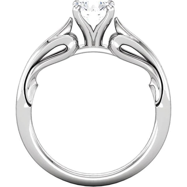 1.51 Carat Round Brilliant Real Diamond Solitaire Ring Prong Setting