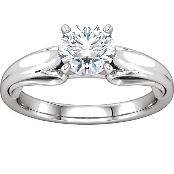 1.51 Carat Round Brilliant Real Diamond Solitaire Ring Prong Setting
