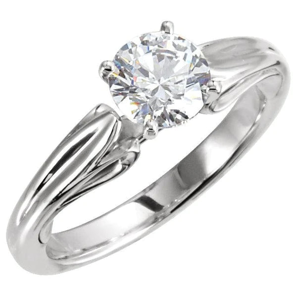 1.51 Carat Round Brilliant Real Diamond Solitaire Ring Prong Setting