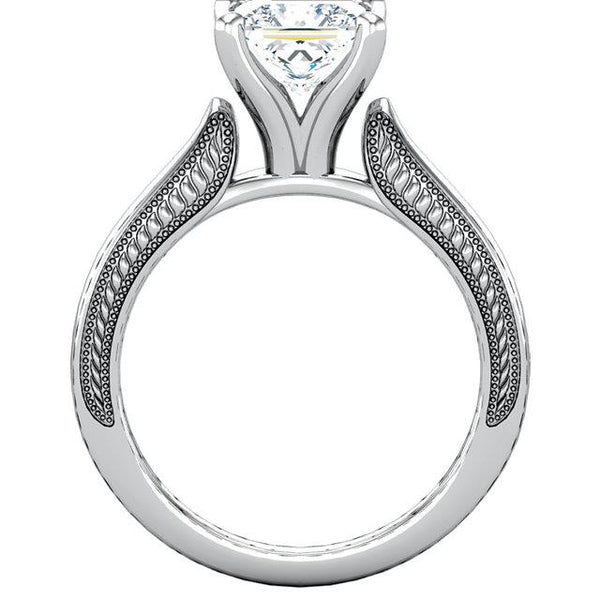 1.51 Carat Vintage Style Natural Princess Diamond Solitaire Ring