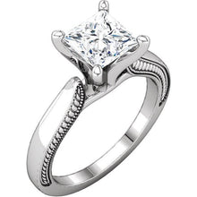 1.51 Carat Vintage Style Natural Princess Diamond Solitaire Ring