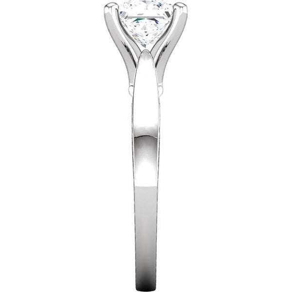 1.51 Carat Vintage Style Natural Princess Diamond Solitaire Ring