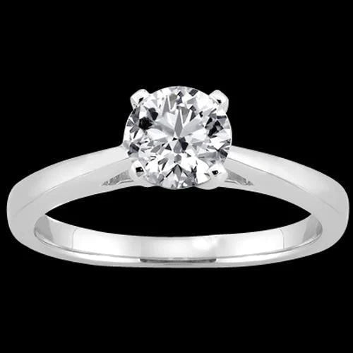 1.51 Ct Gold Real Diamond Solitaire Ring Cathedral Setting