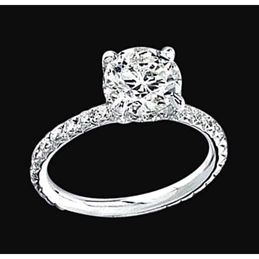 1.51 Ct. Natural Diamond Ring Solitaire With Accents White Gold Jewelry New