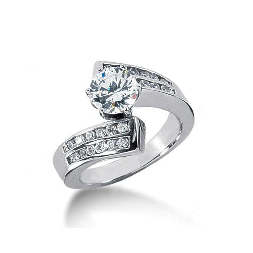 1.51 Ct. Real Diamond Solitaire Ring With Accents