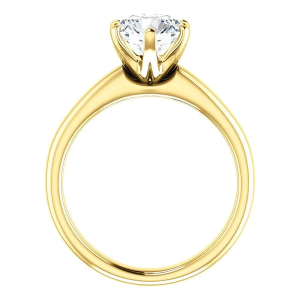 1.51 Ct. Round Brilliant Real Diamond Yellow Gold Solitaire Ring