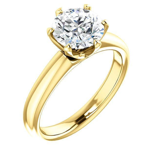 1.51 Ct. Round Brilliant Real Diamond Yellow Gold Solitaire Ring