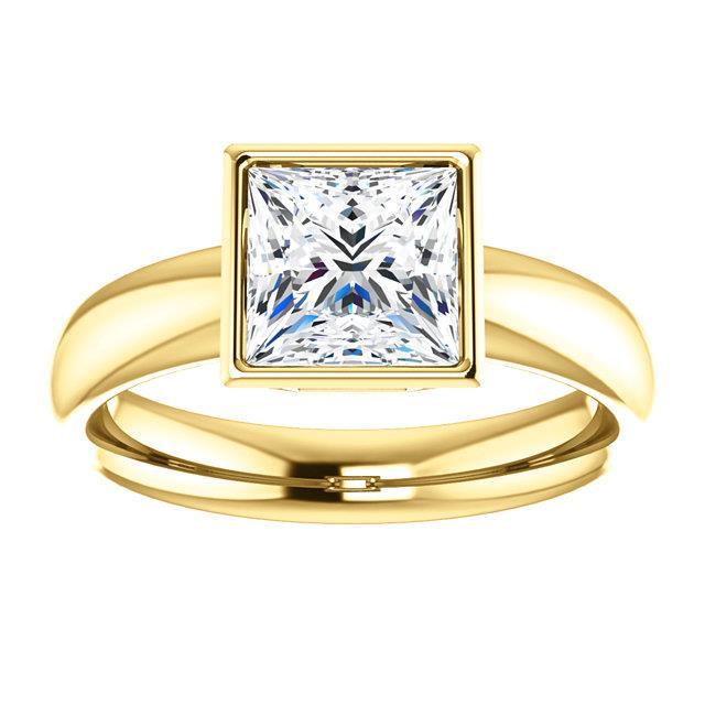 1.51 Ct. Sparkling Princess Genuine Diamond Solitaire Bezel Set