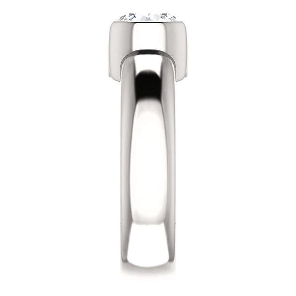 1.51 Ct. Sparkling Round Real Diamond Half Bezel Solitaire Ring