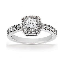 1.52 Carats Princess Diamond Halo Ring With Accents White Gold 14K