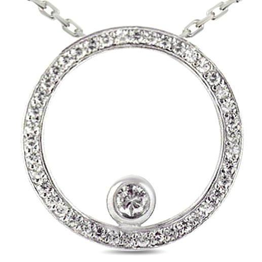 1.54 Ct. Natural Diamond Pendant With Round Cut Diamonds Bezel Set