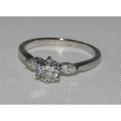 1.55 Carat Natural Diamonds 3 Stone Engagement Ring Gold White