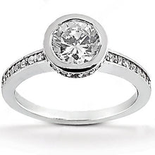 1.55 Ct. Hidden Halo Real Natural Earth Mined Diamonds Women Engagement Ring With Accents