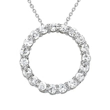 1.55 Ct. Round Real Diamond Circle Pendant Without Chain White Gold 14K