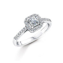 1.58 Carats Diamond Anniversary Ring Halo Prong Set White Gold 14K Natural