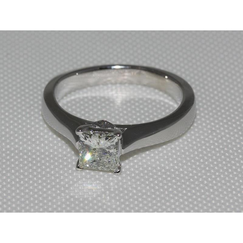 1.60 Carat Princess Cut Real Diamond Engagement Ring