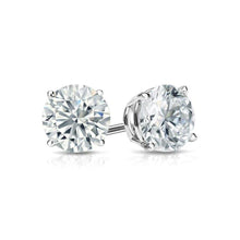 1.60 Carat Real Diamond Stud Earrings Gold Solid White Gold 14K