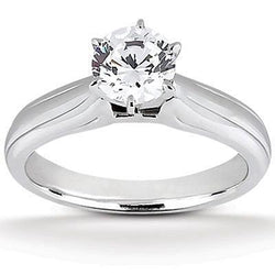 1.60 Carat Solitaire Genuine Round Cut Diamond Wedding Ring White Gold 14K