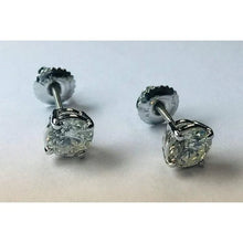 1.60 Carats Genuine Round Diamond Stud Earrings