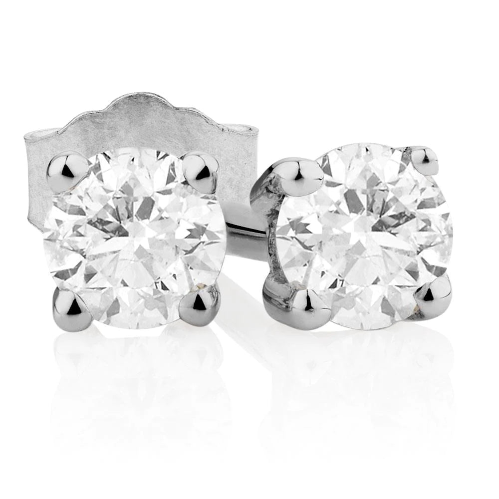 1.60 Carats Natural Diamond Stud Women Earrings Gold 14K