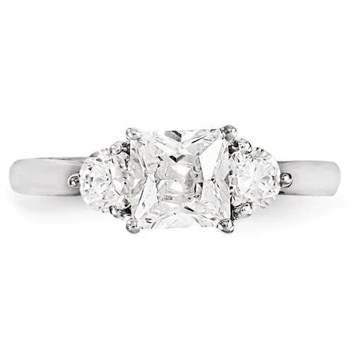 1.60 Carats Real Diamond Engagement Ring Three Stone Jewelry New