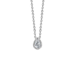 1.60 Carats Real Diamonds Pendant Necklace With Chain White Gold 14K