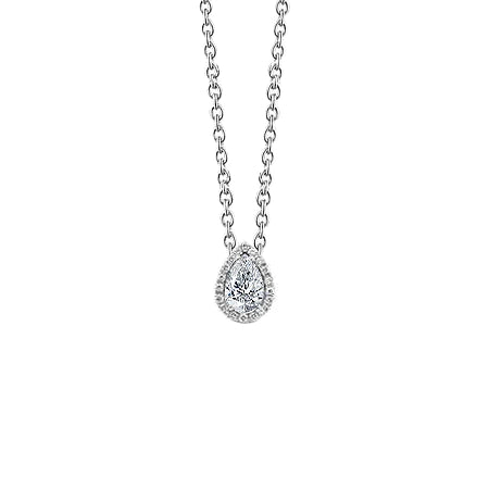 1.60 Carats Real Diamonds Pendant Necklace With Chain White Gold 14K