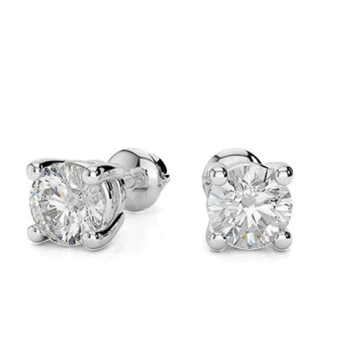 1.60 Carats Round Cut Real Diamond Stud Earring White Gold 14K