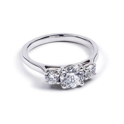 1.60 Ct Natural Round Diamond 3 Stone Engagement Ring Solid White Gold 14K