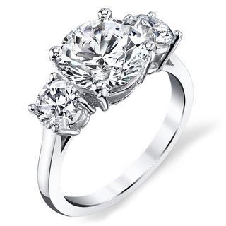 1.60 Ct Real Natural Earth Mined Diamond Three Stone Wedding Ring 14K White Gold