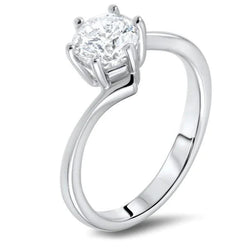 1.60 Ct Solitaire White Gold Round Cut Mined Diamond Wedding Ring