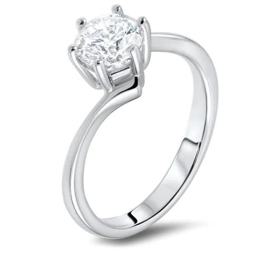 1.60 Ct Solitaire White Gold Real Round Cut Diamond Wedding Ring