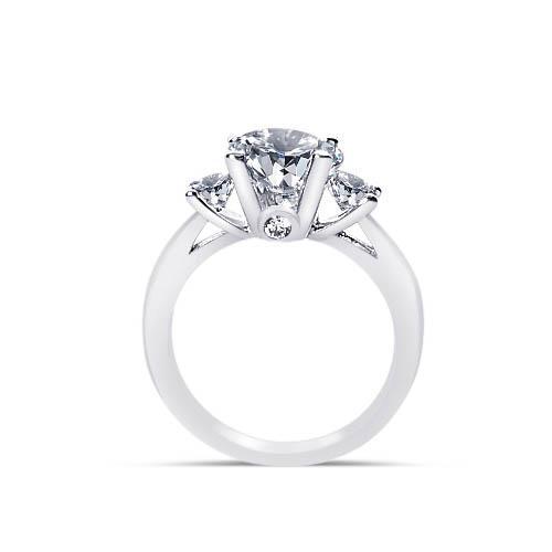 1.61 Carat Round Genuine Diamonds 3 Stone Style Engagement Ring Jewelry