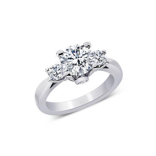 1.61 Carat Round Genuine Diamonds 3 Stone Style Engagement Ring Jewelry