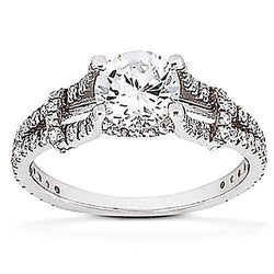 1.61 Ct. Natural Diamond Solitaire With Accents Ring New Jewelry