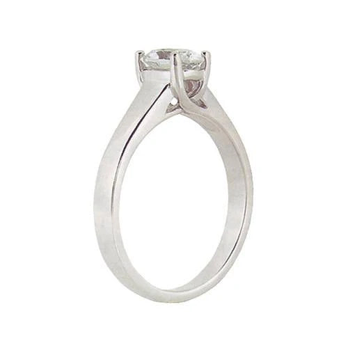 1.65 Carat Oval Cut Real Diamond Solitaire Ring White Gold