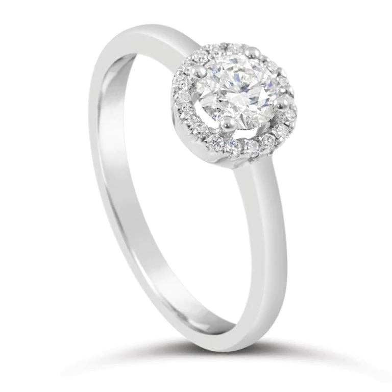 1.65 Carats Real Diamonds Wedding Halo Ring White Gold