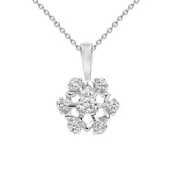 1.65 Ct Round Diamond Real  Necklace Pendant 14K White Gold