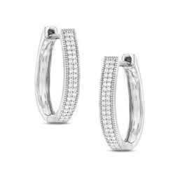 1.7 Ct Round Brilliant Cut Real Natural Earth Mined Diamond Women Hoop Earring White Gold