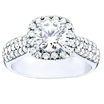 1.70 Carat Real Diamond Ring With Accents White Gold 14K