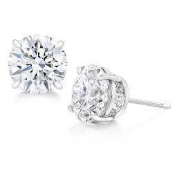 1.70 Carats Solitaire Real Diamond Studs Earring White Gold 14K