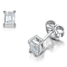 1.70 Ct Emerald Cut Real Diamond Studs Earrings White Gold 14K