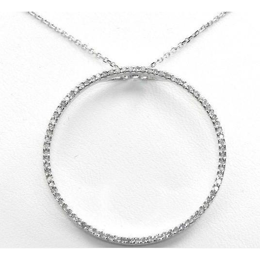 1.70 Ct Round Brilliant Cut Real Diamonds Necklace Pendant Gold White 14K