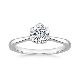 1.70 Ct Solitaire Sparkling Natural Round Cut Diamond Wedding Ring White Gold