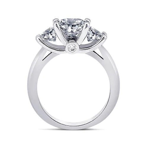 1.71 Ct. Round Real Diamonds 3 Stone Anniversary Ring White Gold Jewelry
