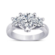 1.71 Ct. Round Real Diamonds 3 Stone Anniversary Ring White Gold Jewelry