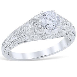 1.75 Carat Genuine Solitaire Diamond Antique Style Engagement Ring