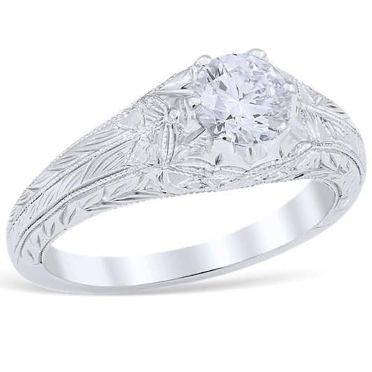 1.75 Carat Genuine Solitaire Diamond Antique Style Engagement Ring