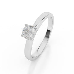 1.75 Carat Round Natural Diamond Engagement Solitaire Ring 14K White Gold